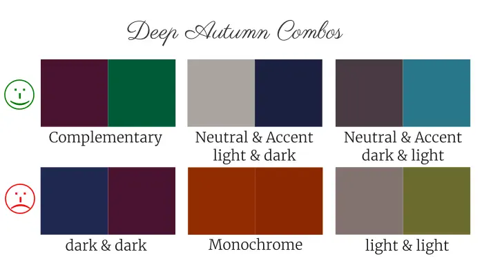 Deep Autumn Clothing Color Combinations